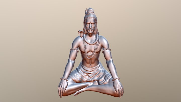 Lord Shiva in yogic posture 3D Model