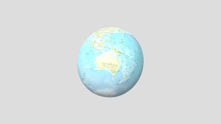 Political World Map 3D Model