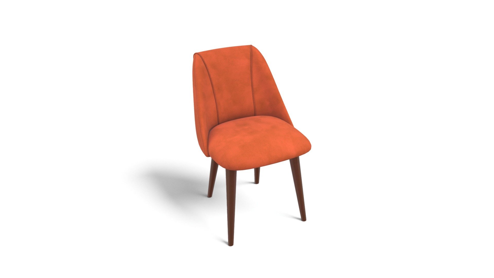 Set Of 2 Lule Dining Chairs, Flame Orange Velvet