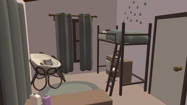 Teenager's Bedroom 3D Model