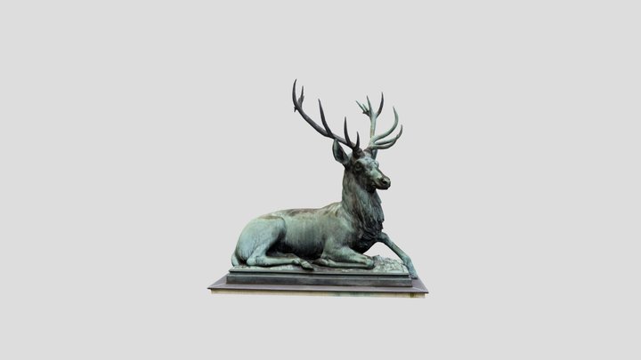 Ruhender Hirsch Eingang Wildpark Potsdam 3D Model