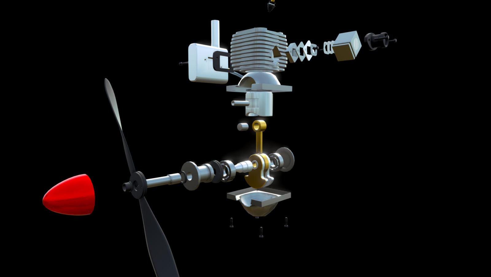 Test R.C. airplane old engine - 3D model by Carlos Rubio (@lurubio ...