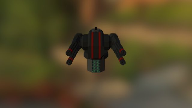 Tartaran Quad Barrel Gun Battery 3D Model