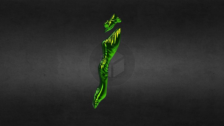 I letter - spooky typography 3D Model
