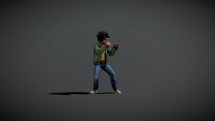 Toon/Anime Male Character - IDLE FIGHT [MESHY]