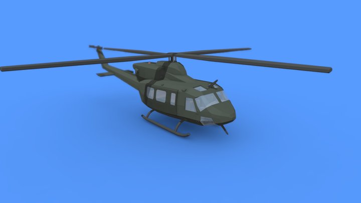 Low Poly Ch-146 Griffon 3D Model