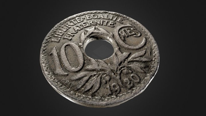 10 centimes de Franc 1920|10 cents of Franc 1920 3D Model