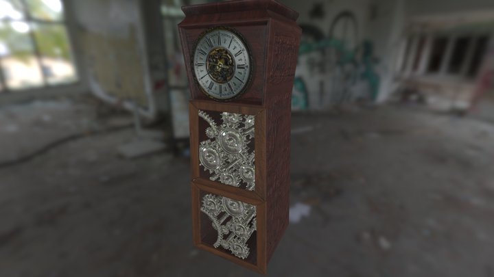 Grandfather Gear Clock 3D Model