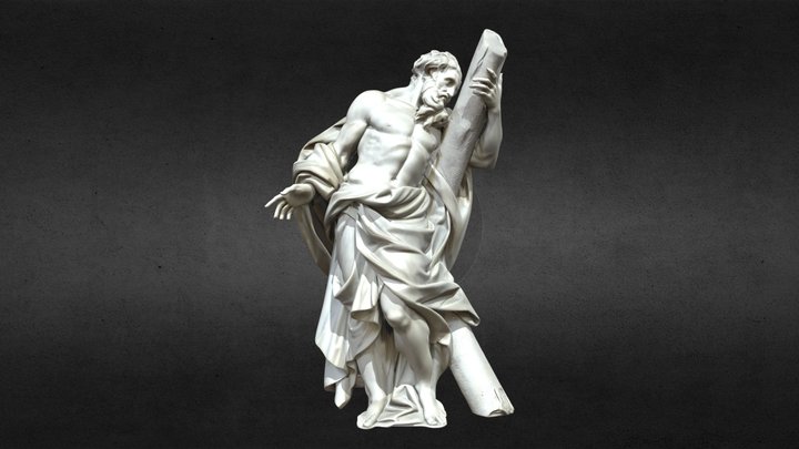 聖安德烈像  St Andrew Statue in Laterano, Rome 3D Model
