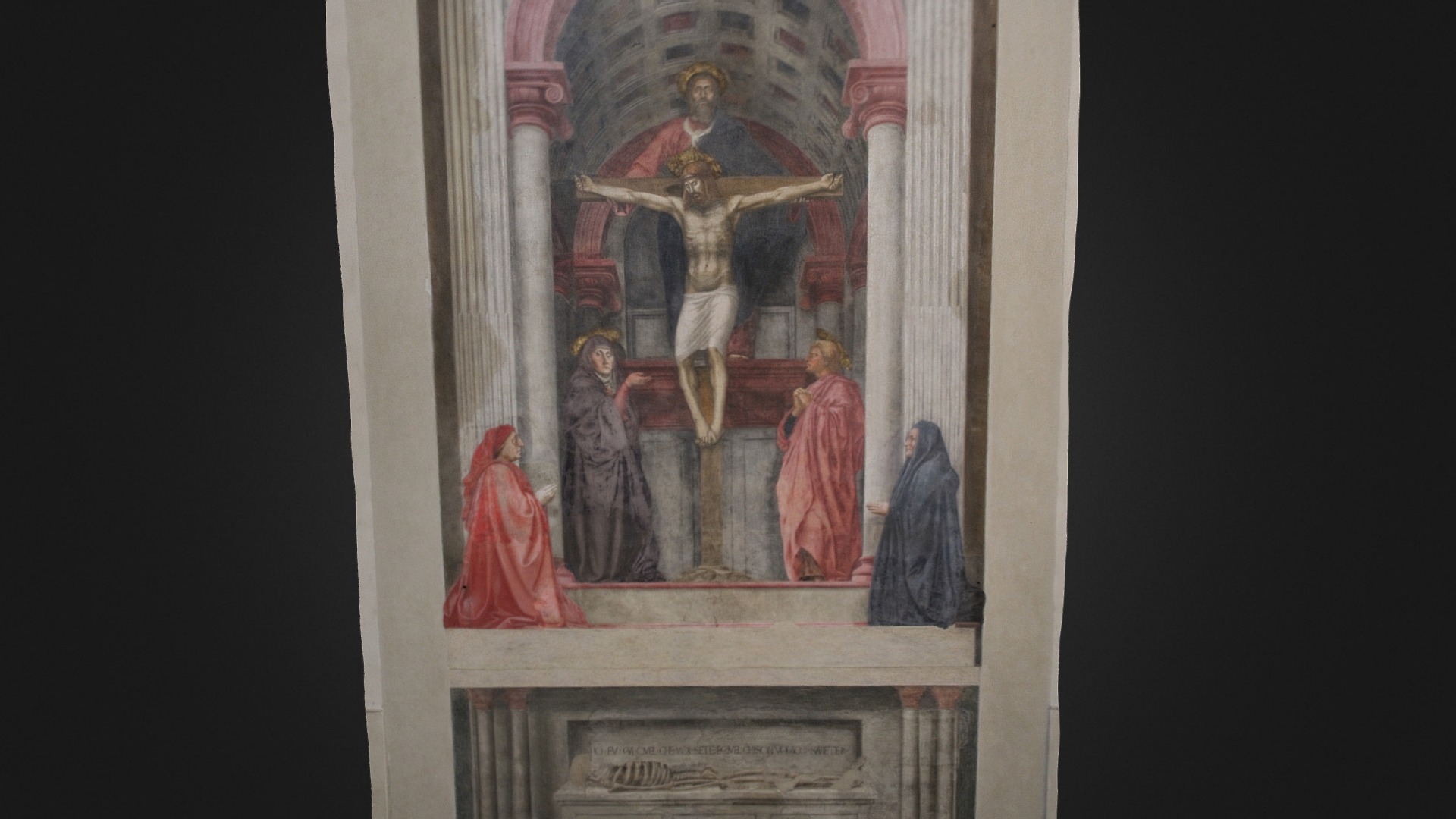 3D model Trinità – Masaccio - This is a 3D model of the Trinità - Masaccio. The 3D model is about a painting on a wall.