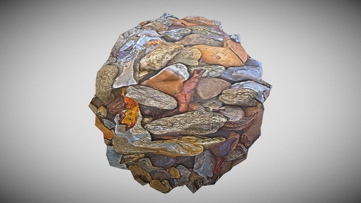Seamless Colourful Ore Stone Path PBR Texture 3D Model