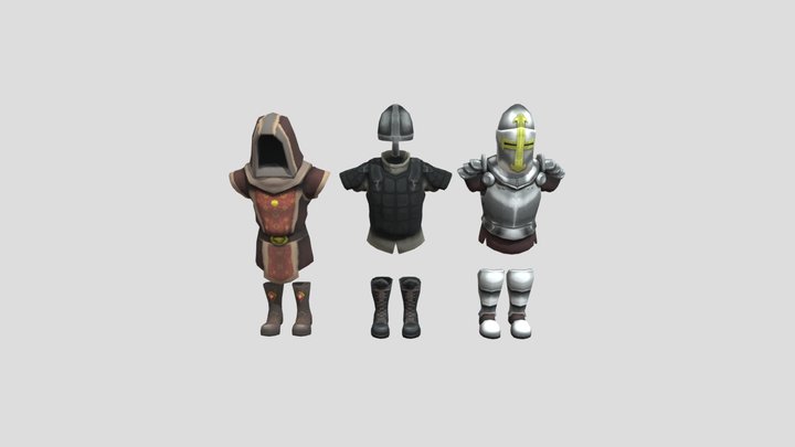 Three sets of fantasy armor 3D Model