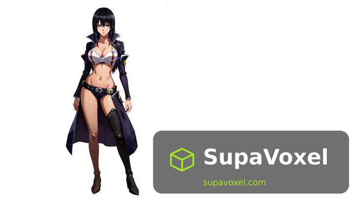 Dark-Skinned Anime Ninja - Image to 3D SupaVoxel