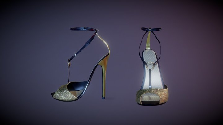 Female High Heel Sandals 3D Model