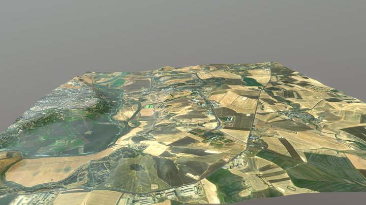 Dicle University campus and  Tigris River Valley 3D Model