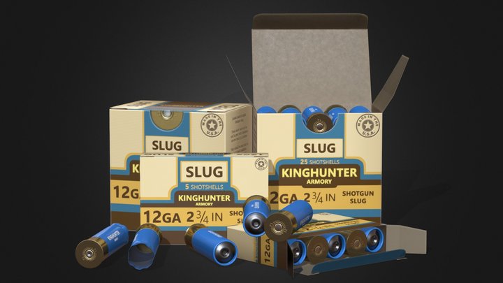 12ga Slug "KINGHUNTER Armory" 3D Model