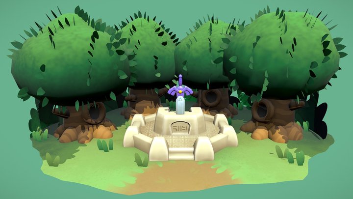 HSE200 A2: Zelda - Mastersword Scene 3D Model