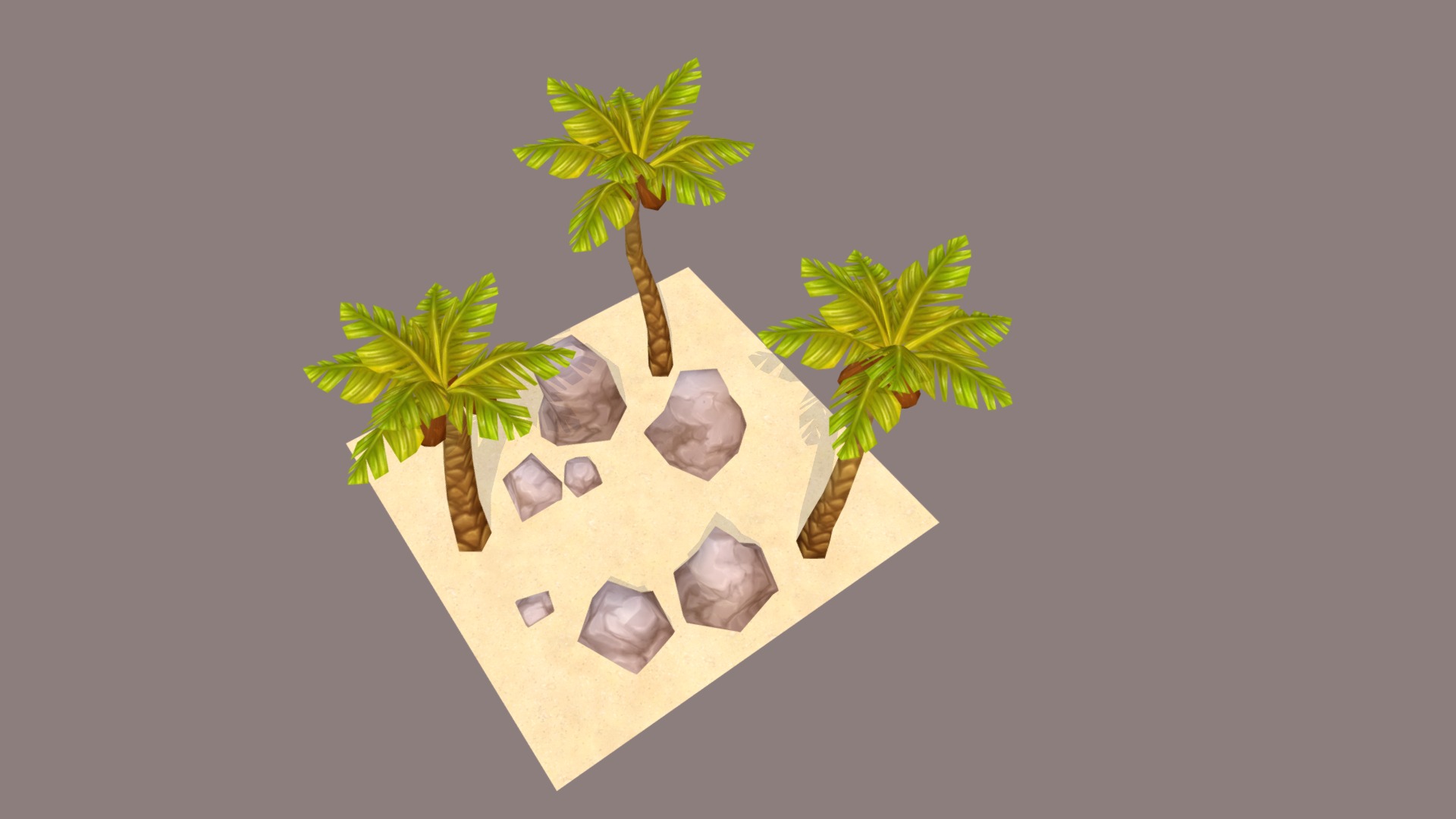 3D model Palms And Stones. Low Poly - This is a 3D model of the Palms And Stones. Low Poly. The 3D model is about background pattern.