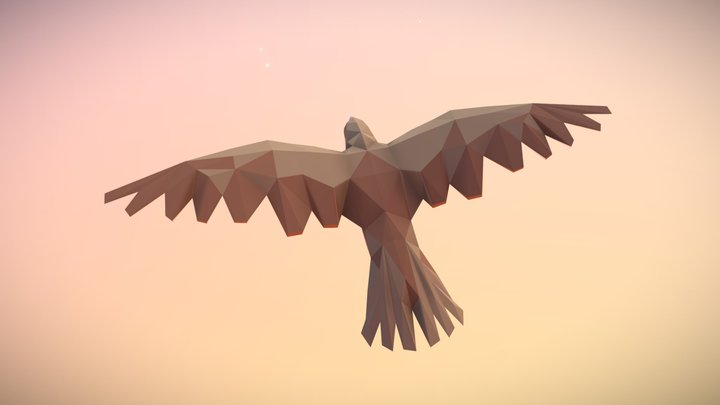 Low Poly Bird: Falcon 3D Model