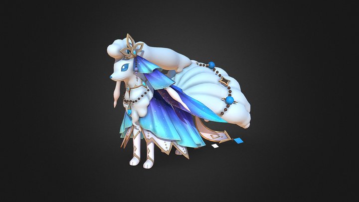 Alolan Ninetales Aurora Style 3D Model