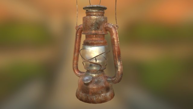 Kerosene Lamp Lowpoly Gameready Vr 3D Model