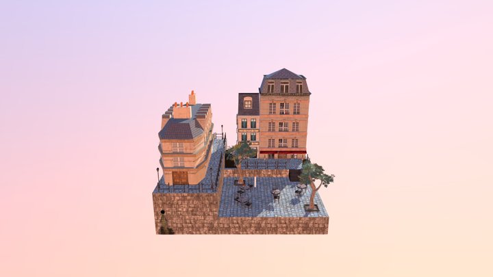 Final City Scene Paris 3D Model