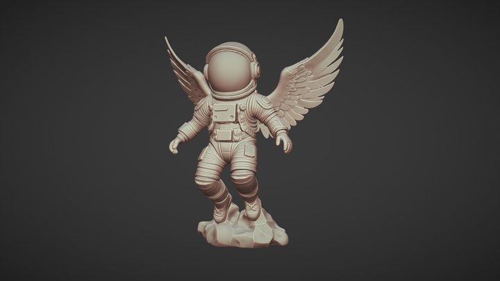 Astronaut With Wings Sculpt – Free 3D Model STL