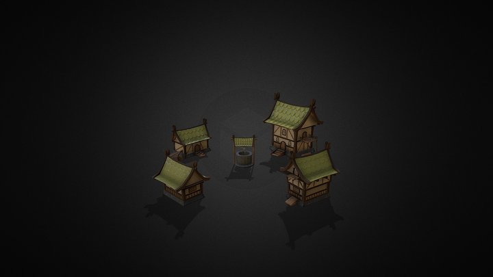 Village for Meanevil Beans. 3D Model