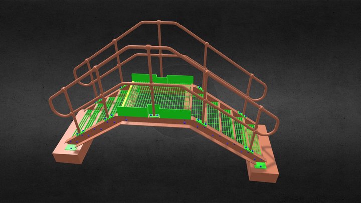 Staircase Over Pipe Run 3D Model