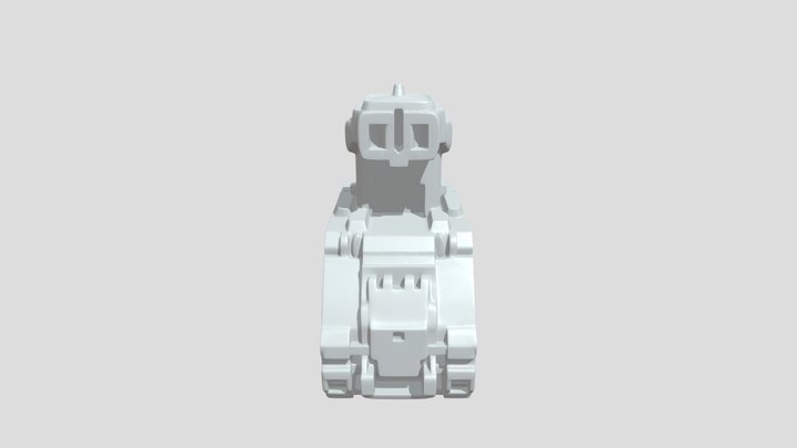 pixel art green tank 3D Model