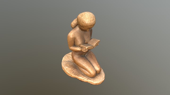 Soapstone Sculpture - Woman Reading 3D Model