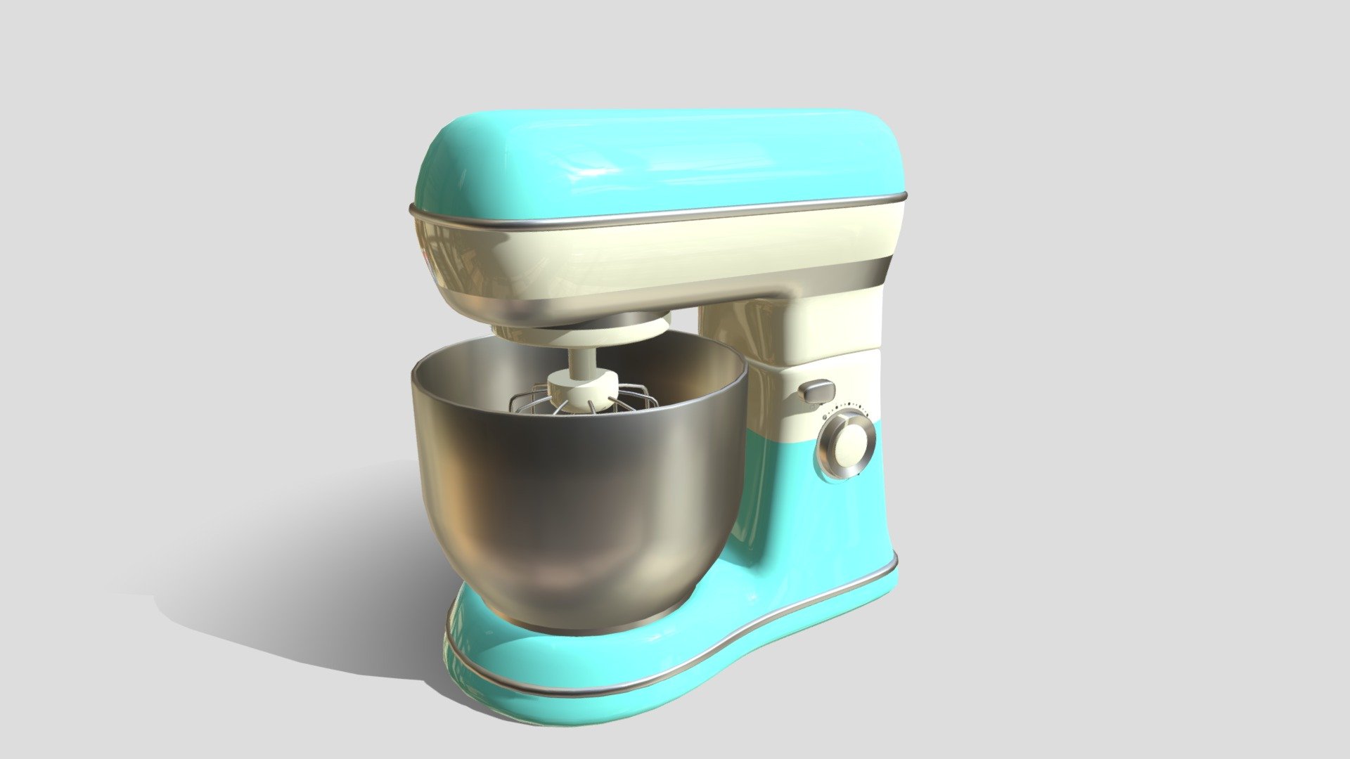Low poly stand mixer blue