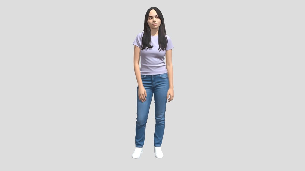 Lavender Tee Full-Body Portrait