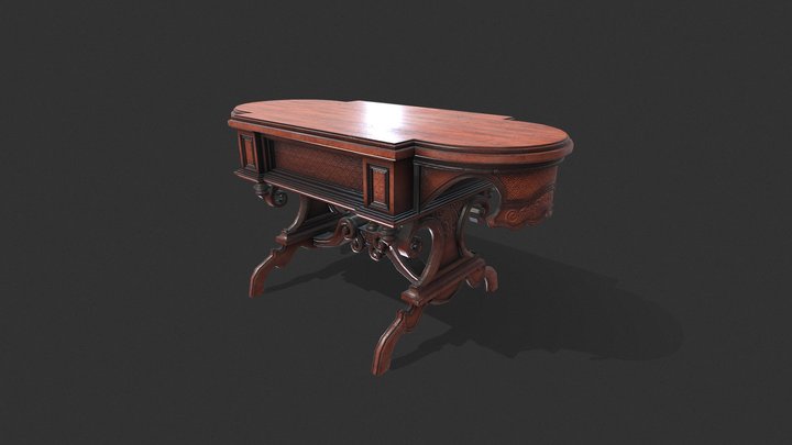 Antique Wooden Table 3D Model