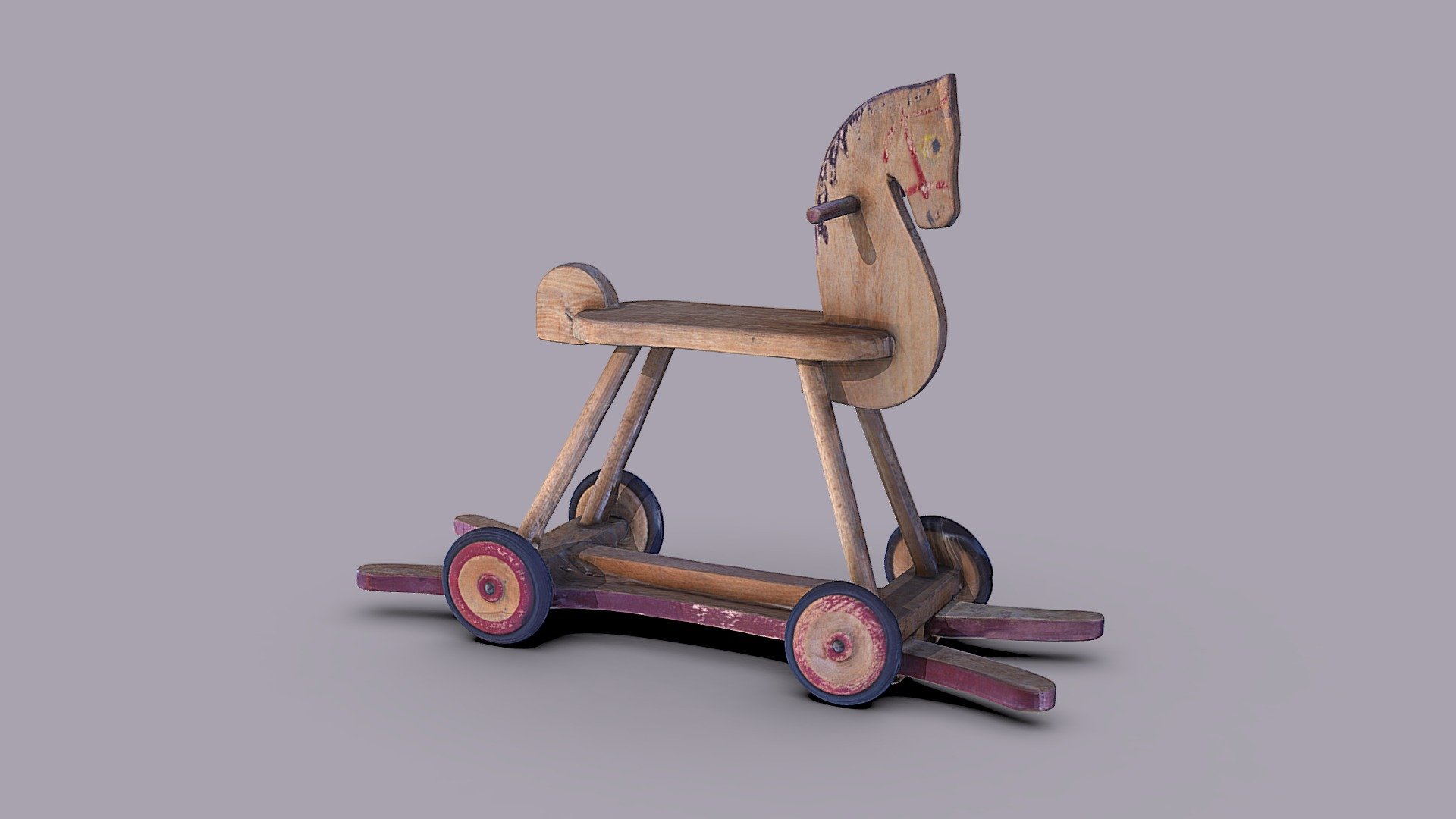 Rocking horse with wheels