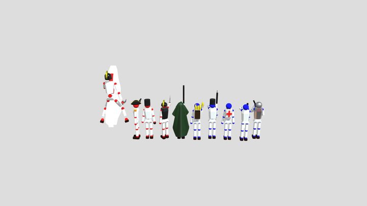Low Poly Soldiers 3D Model