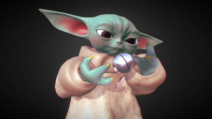 Grogu Cartoon Fanart 3D Model