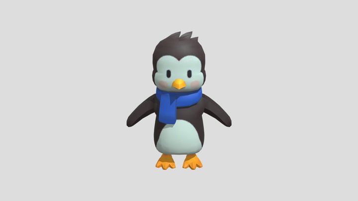 Willy Penguin Stumble Guys 3D Model