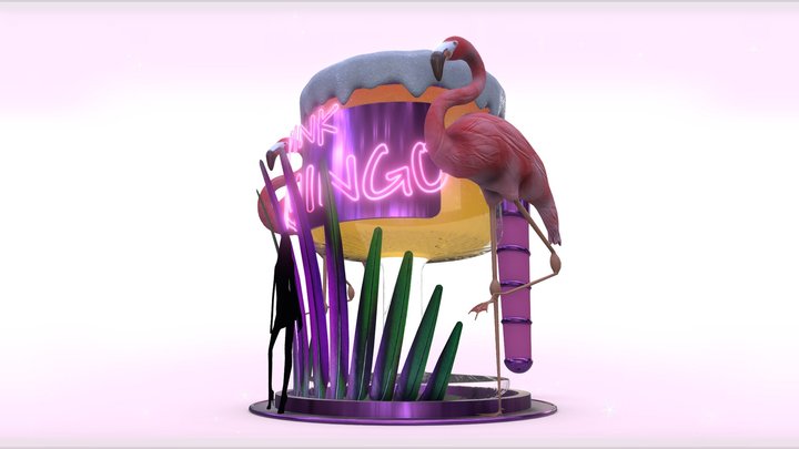 Pink Flamingo 3D Model