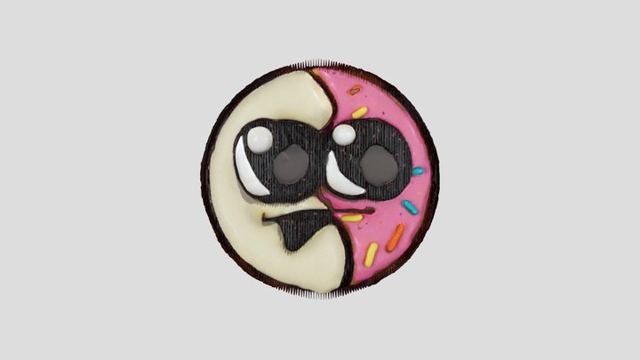 Donut Smiley Face 3D Model