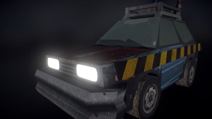 Barrier Car (Dark) 3D Model