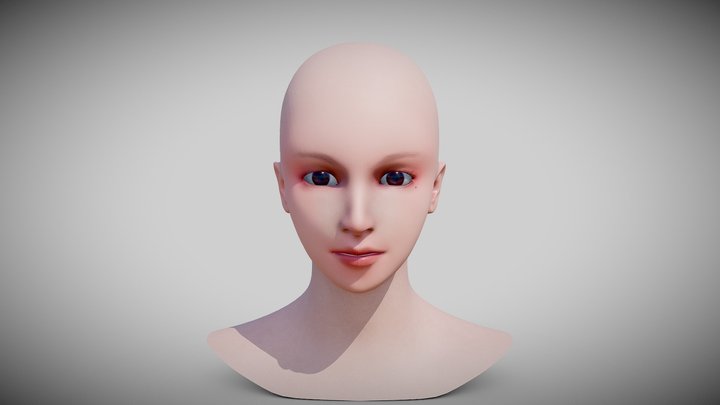 Base Female Head 3D Model