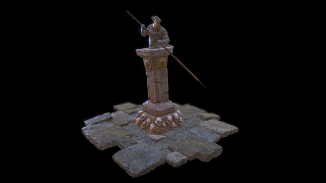 stone statue+tilemap(zbrush) 3D Model