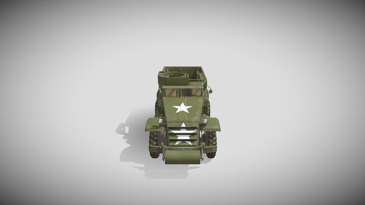 Half-Track 1942  Autocar M3A1 3D Model