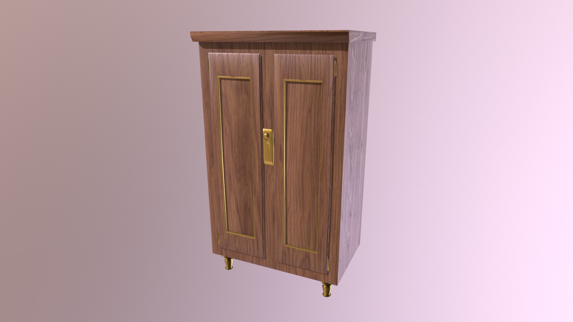 3D model CABINET - This is a 3D model of the CABINET. The 3D model is about a wooden box with a door.