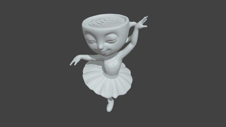 Balerina Bullet Pose 3D Model