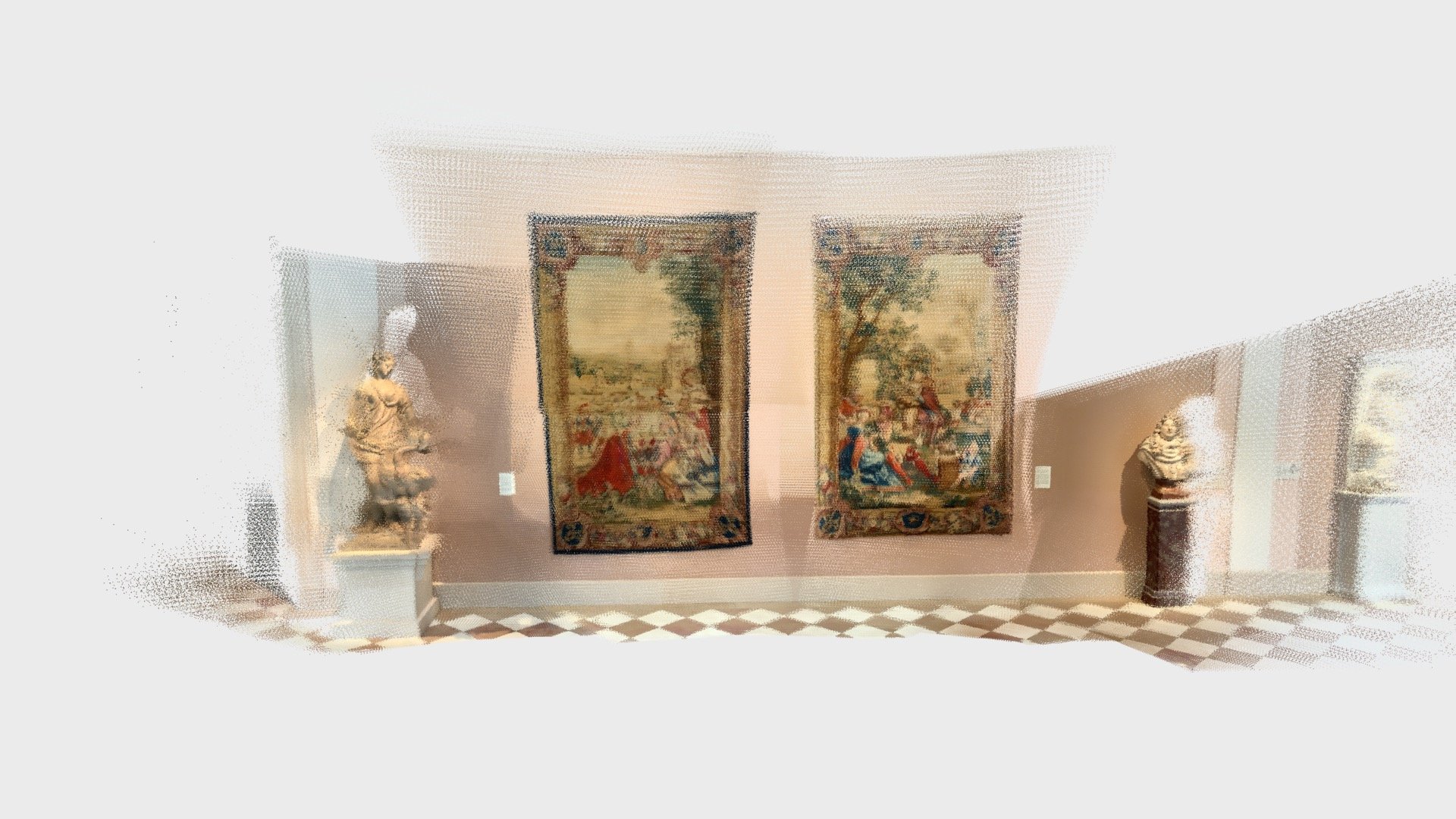 Woman, Duck, And Tapestry