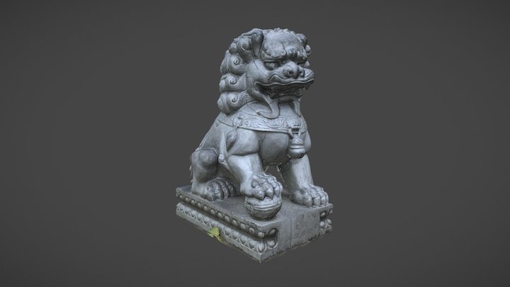 Lion in Warsaw royal garden 3D Model