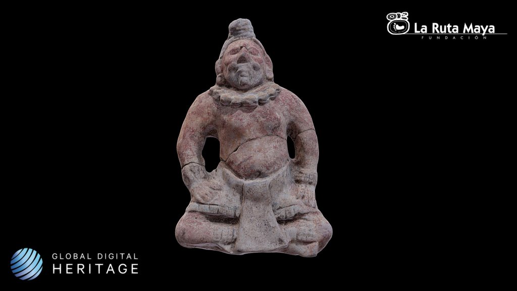 Seated man with facial decoration