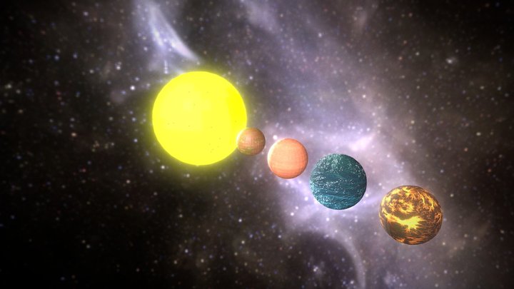 Low Poly Alien Solar System – Free 3D Model STL